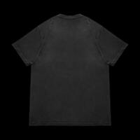 Blank t-shirt black template front and back view on clean background. Short Sleeve mock-up photo
