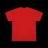 Blank t-shirt red template front and back view. Short Sleeve mock-up photo