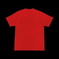 Blank t-shirt red template front and back view. Short Sleeve mock-up photo