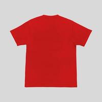 Blank t-shirt red template front and back view. Short Sleeve mock-up photo