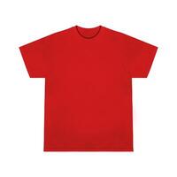 Blank t-shirt red template front and back view. Short Sleeve mock-up photo