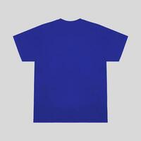 Blank t-shirt blue template front and back view. Short Sleeve mock-up photo