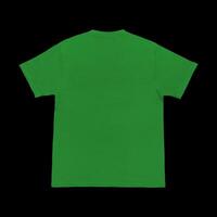 Blank t-shirt green template front and back view. Short Sleeve mock-up photo