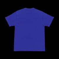 Blank t-shirt blue template front and back view. Short Sleeve mock-up photo
