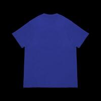 Blank t-shirt blue template front and back view. Short Sleeve mock-up photo