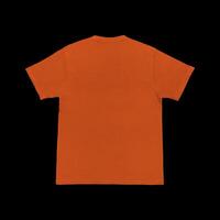 Blank t-shirt orange template front and back view. Short Sleeve mock-up photo