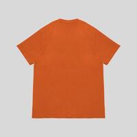 Blank t-shirt orange template front and back view. Short Sleeve mock-up photo