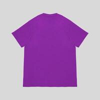 Blank t-shirt purple template front and back view. Short Sleeve mock-up photo