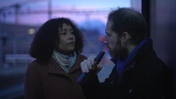 An Intense and Meaningful Conversation at Sunset in an Urban Setting, full of life and energy video