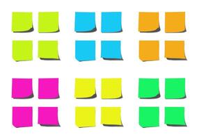 Close-up of colorful blank adhesive notes on white background photo