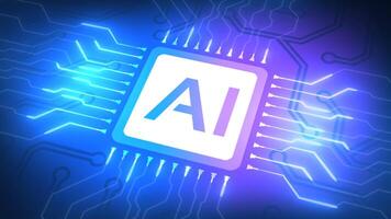 Artificial Intelligence processor unit. 4k footage, not video
