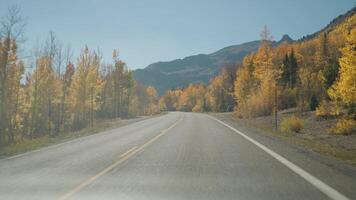 POV Driving Car at Million Dollar Highway during fall season from Ouray to Silverton in southwestern Colorado Offering breathtaking mountain, valley and gorge views video