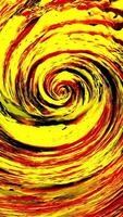 Abstract liquid hurricane rotating slowly, top view. Motion. Wave like swirling spiral of yellow, black, and red colors with 3D effect, seamless loop. video