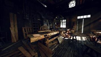 Exploring an old carpentry workshop filled with vintage tools and materials video