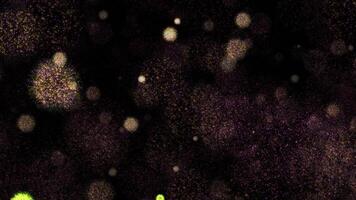 Loop firework particles falling down animation on black abstract background video