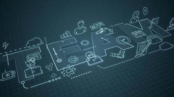 3D animated infographic on the concept of collaborative efforts video
