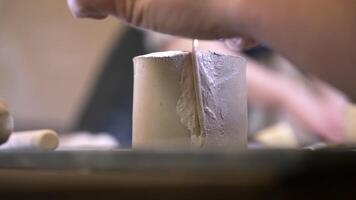 Exploring the Art of Crafting Pottery A Showcase of Artisan Skills in Creative Action. Stock Clip video