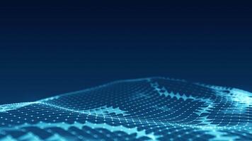 Motion graphic of Blue polygonal wave technology abstract background Seamless loop video