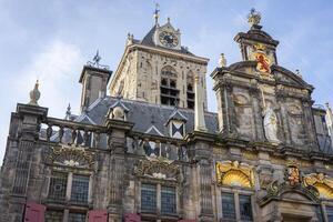 Delft, The Netherlands October 15, 2024. Close up from the historic Cityhall in Delft. photo