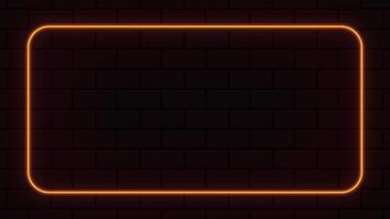 Red neon rectangle frame animation. Flickering neon border frame animation. Neon shape line animation. Rectangle glowing neon frame background video