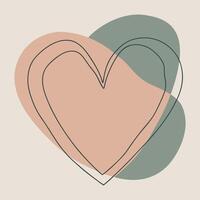 Hand Drawn Heart with Abstract Colorful Shapes vector