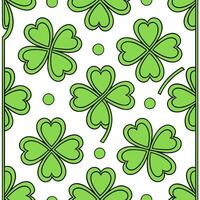 Clean Vibrant Irish symbols and shamrocks seamless tile pattern with lively green accents concept as Lively green accents highlight vibrant Irish symbols and shamrocks in seamless tile p vector