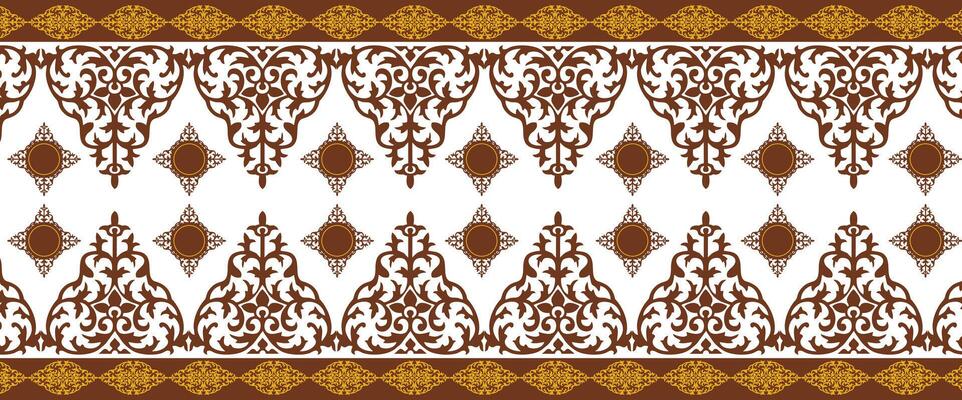illustration for Indonesian Riau Malay motif pattern, namely Pucuk Rebung, suitable for batik motifs, clothing motifs, decorations, tattoos, etc