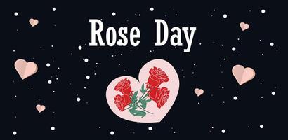 Happy Rose Day Love Decoration Art vector