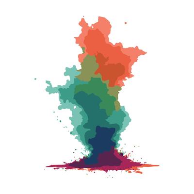 colorful ink splashes, illustration