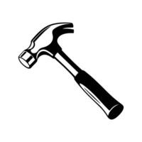 hammer silhouette illustration on white background vector