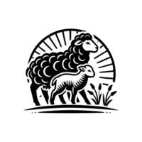 Sheep and lamb logo design vector