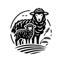 Sheep and lamb logo design vector
