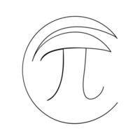 Pi. Line icon on white background vector