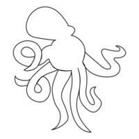 Octopus continuous one line drawing of outline background illustration. vector