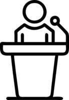 Lectern Icon for Public Speaking, Professional Presentations, and Conferences vector