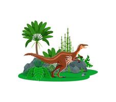 Cartoon prehistoric troodon dinosaur character vector