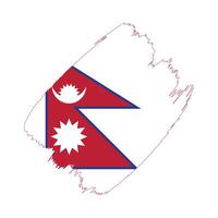 Nepal flag in a flat grunge design background vector