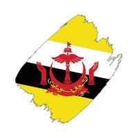 Brunei flag in a flat grunge design background vector