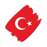 Turkey flag in a flat grunge design background vector