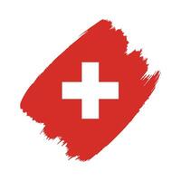 Switzerland flag in a flat grunge design background vector