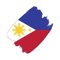 Philippines flag in a flat grunge design background vector