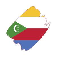 Comoros flag in a flat grunge design background vector