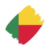 Benin flag in a flat grunge design background vector