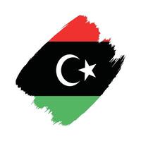 Libya flag in a flat grunge design background vector