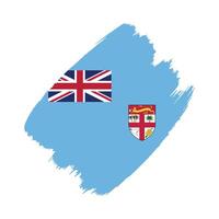 Fiji flag in a flat grunge design background vector