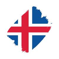 Iceland flag in a flat grunge design background vector