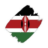 Kenya flag in a flat grunge design background vector