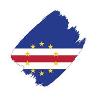 Cabo Verde flag in a flat grunge design background vector
