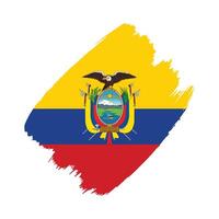 Ecuador flag in a flat grunge design background vector