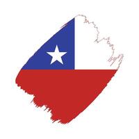 Chile flag in a flat grunge design background vector